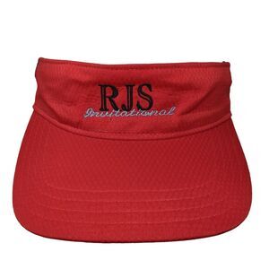 RJS Invitational Strapback Sun Visor Hat Red One Size Fahrenheit